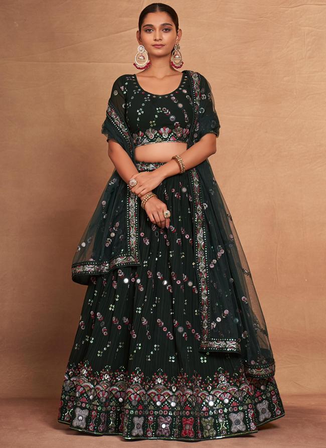 Georgette Black Party Wear Sequins Work Lehenga Choli